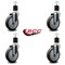Service Caster 5'' Thermoplastic Rubber Wheel Swivel 1-7/8'' Expanding Stem Caster Set, 4PK SCC-EX20S514-TPRB-178-4 - alternate 4